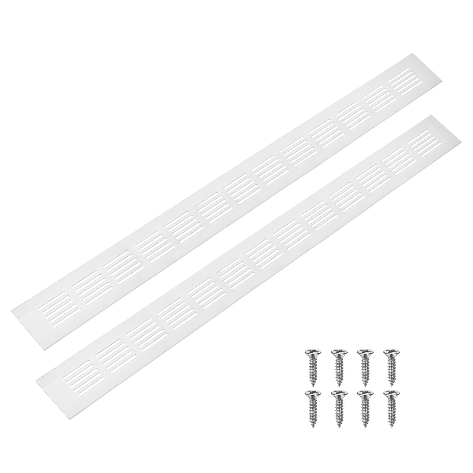 M METERXITY 2-Pack Door Vents for Interior Doors, 20 x 2 Inch/ 500 x 50mm Aluminum Alloy Ventilation Grille for Cabinet/Wardrobe/Shoe Cabinet,