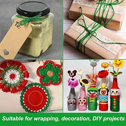 Vivifying 328 Feet Green Garden Twine, 3mm Jute Twine String for Climbing Plants, Gardening, Tomatoes, Vines, Floristry, Bundling and Crafts