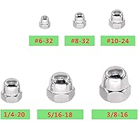 Vista 3 de #6-32#8-32#10-24 1/4-20 5/16-18 3/8-16 SAE 304-Acero inoxidable Bellota cabeza cabeza hexagonal tuercas surtidas