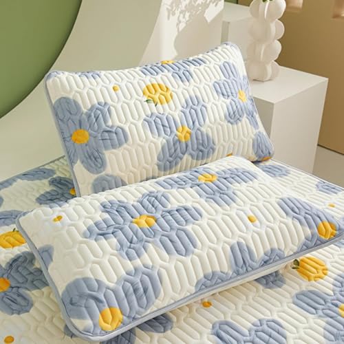 Miniatura 5 de Protector de colchón, sábana bajera acolchada, transpirable, de látex, grueso, de fácil cuidado, tamaño Queen, King, con bolsillo profundo de hasta