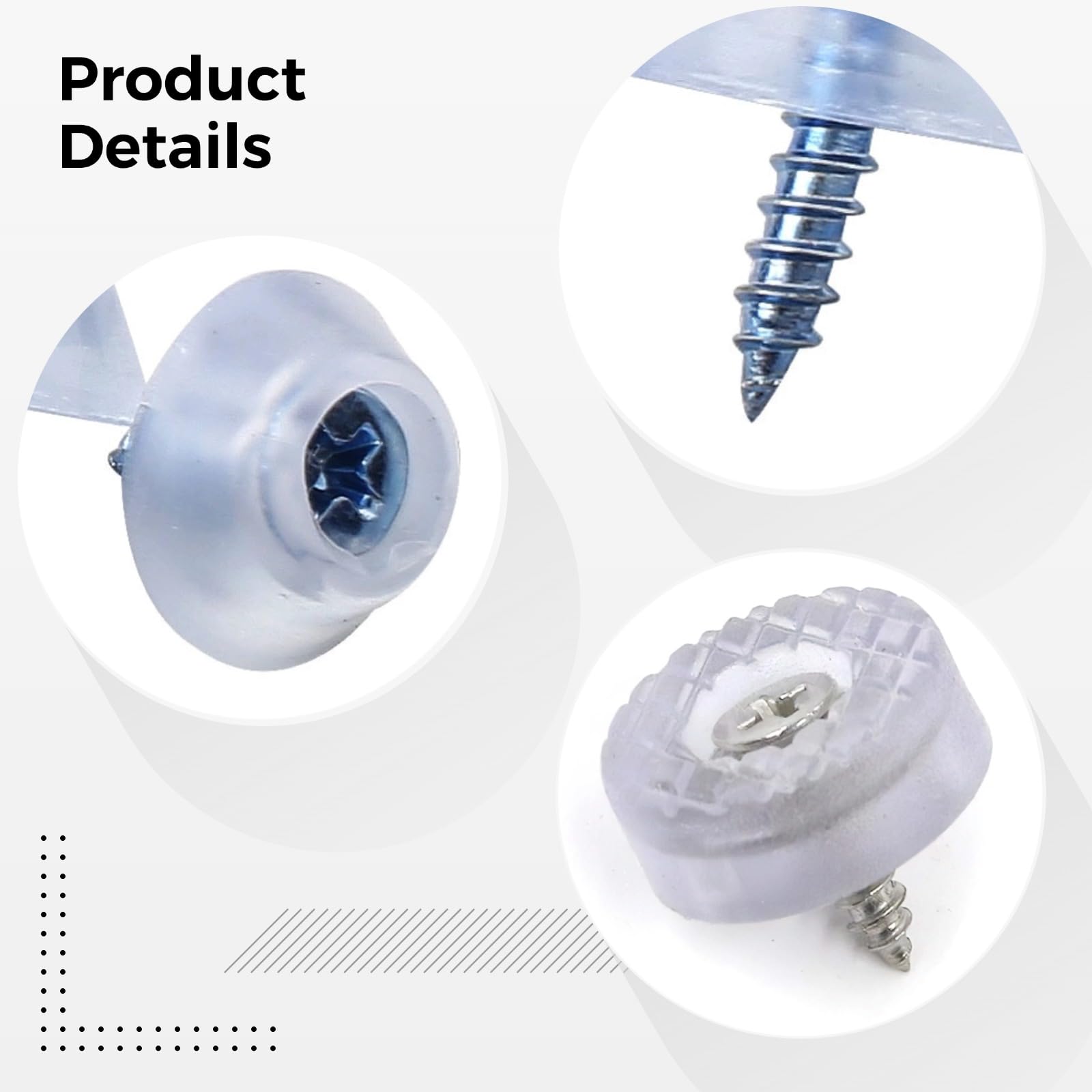 100er Pack Schraubenabdeckungen aus Gummi, klare PVC-Kappen mit Metallschrauben, Bodenschoner für Möbel, rutschfeste Füße für Holzmöbel, für Schränke, Tische und Stühle