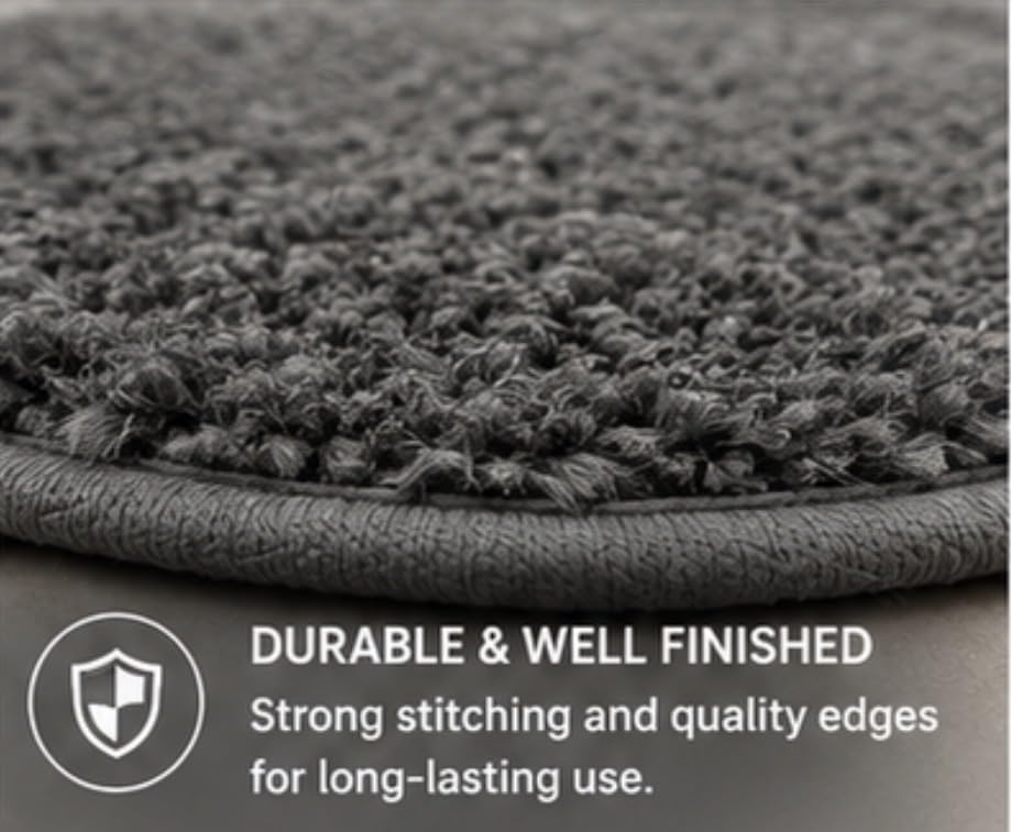 Image of Set of 2 Micro Anti Skid Bath Mat for Home Kitchen, Office, Water Absorbent Machine Washable and Quick Dry Luxury Mats for Bathroom, Kitchen, Entrance. (Grey)