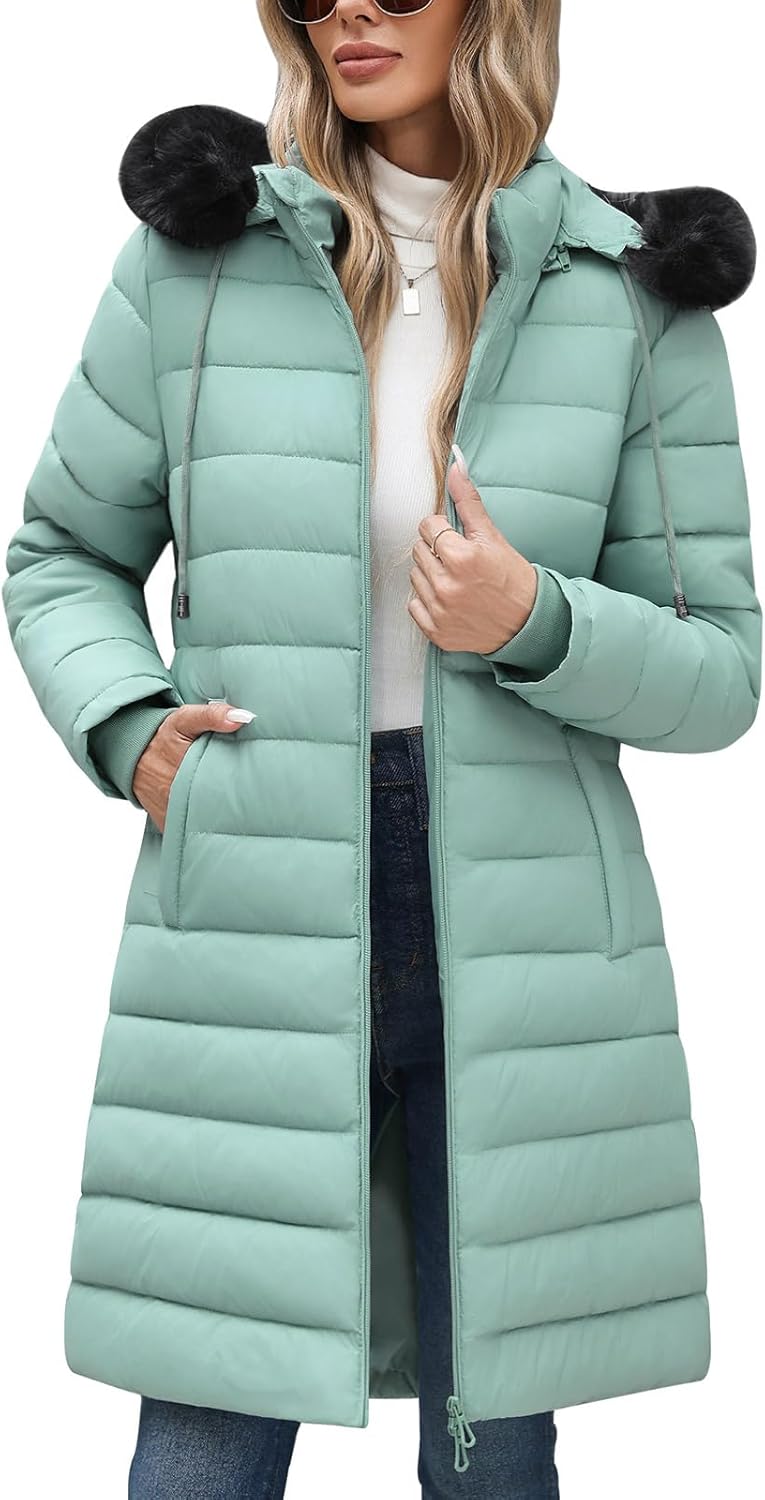 Women's Winter Puffer Coat - Thicken Fleece Lined Down Jacket Waterproof Warm Hooded Parka with Faux Fur Detachable - Image 7