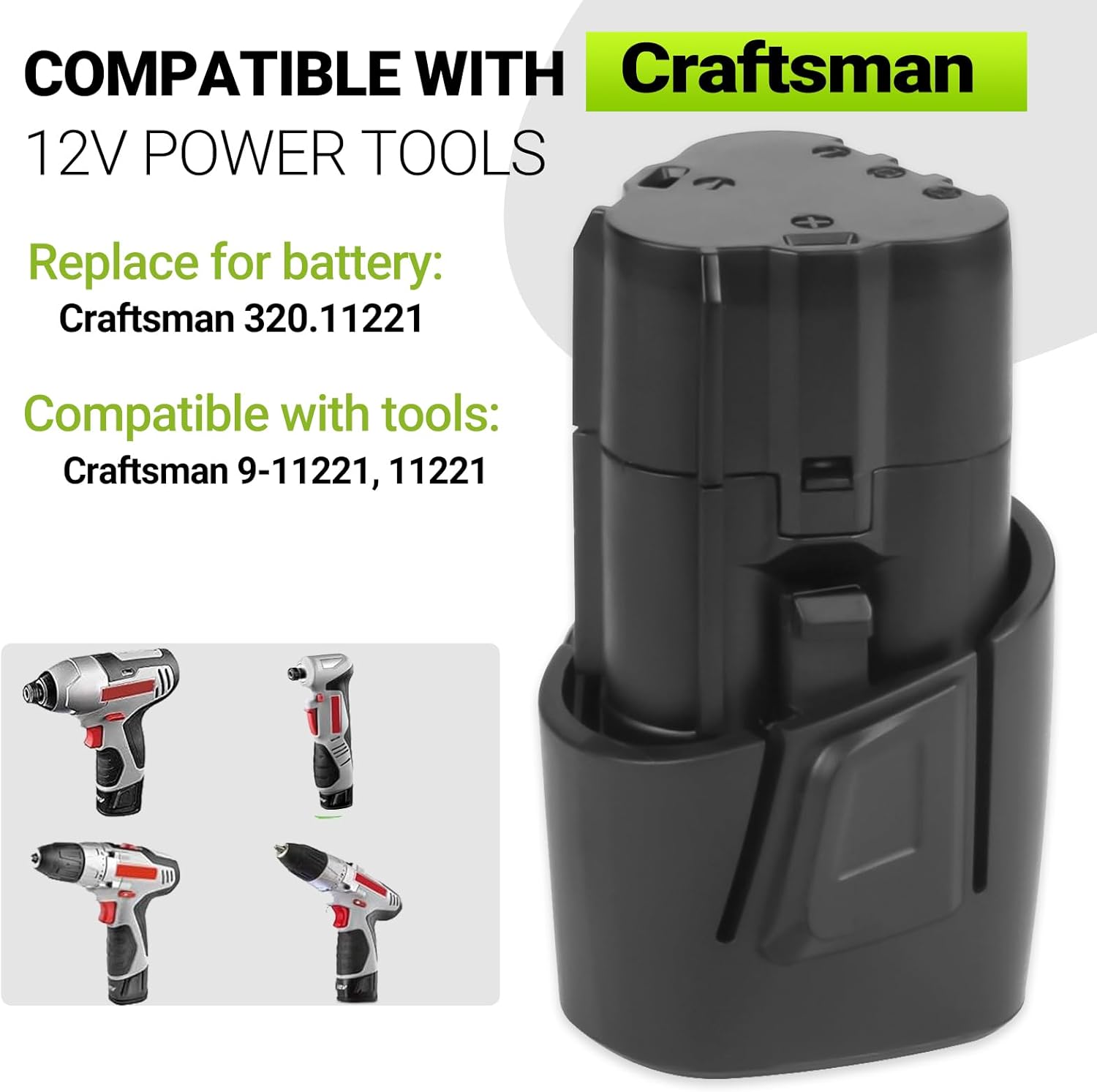 4000mAh Battery Replacement for Craftsman Nextec 12V Battery 11221 9-11221 320.11221 Rechargeable Battery - Image 3