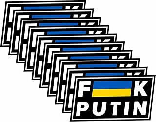 10 Pack Fuck Putin Stickers Ukraine Flag Funny Anti Putin Car Bumper Laptop Window Wall Vinyl Waterproof Decal Sticker