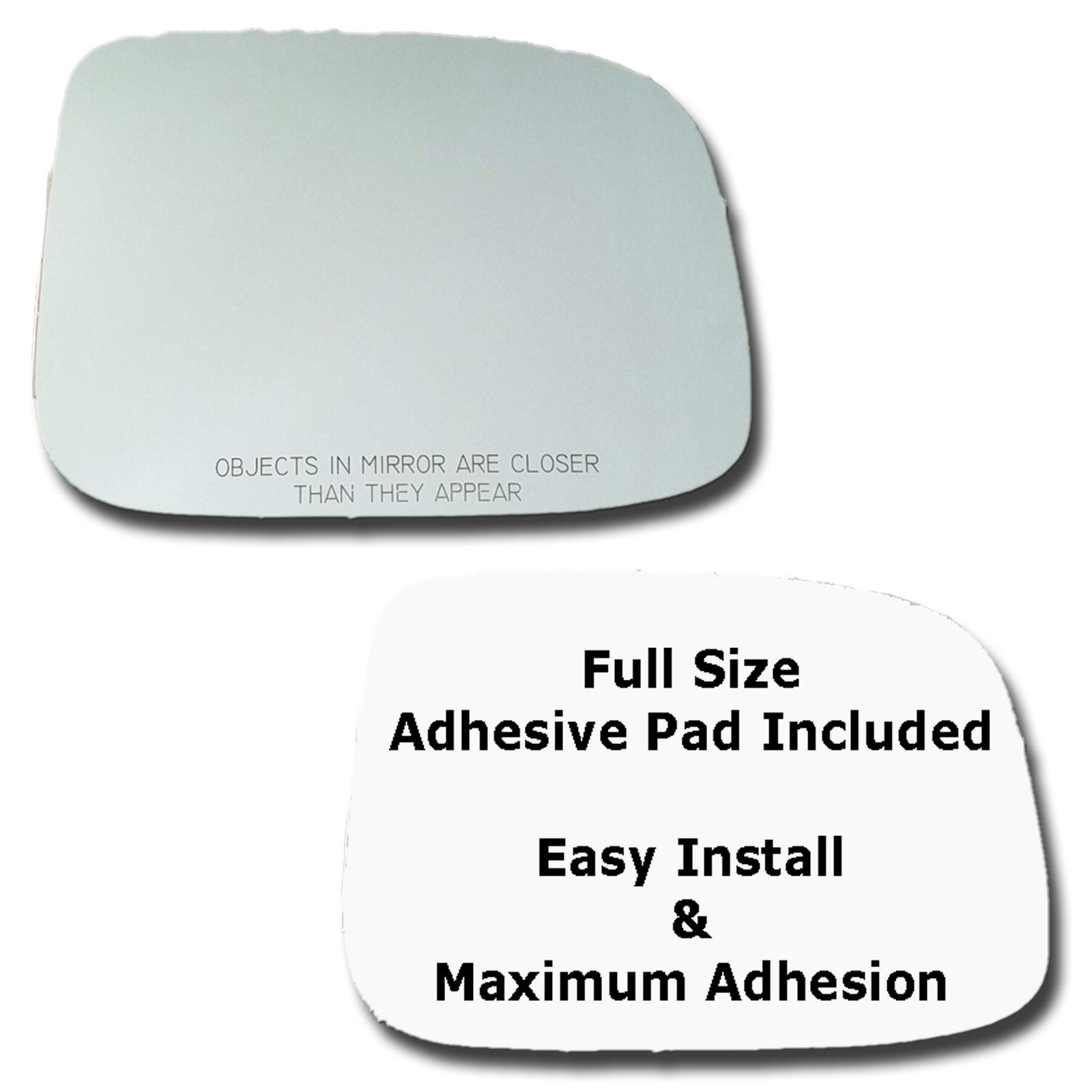 Mirror Glass + Full Size Adhesive Pad for 2004-2009 Chevrolet Colorado Passenger Side Replacement (2004 2005 2006 2007 2008 2009)