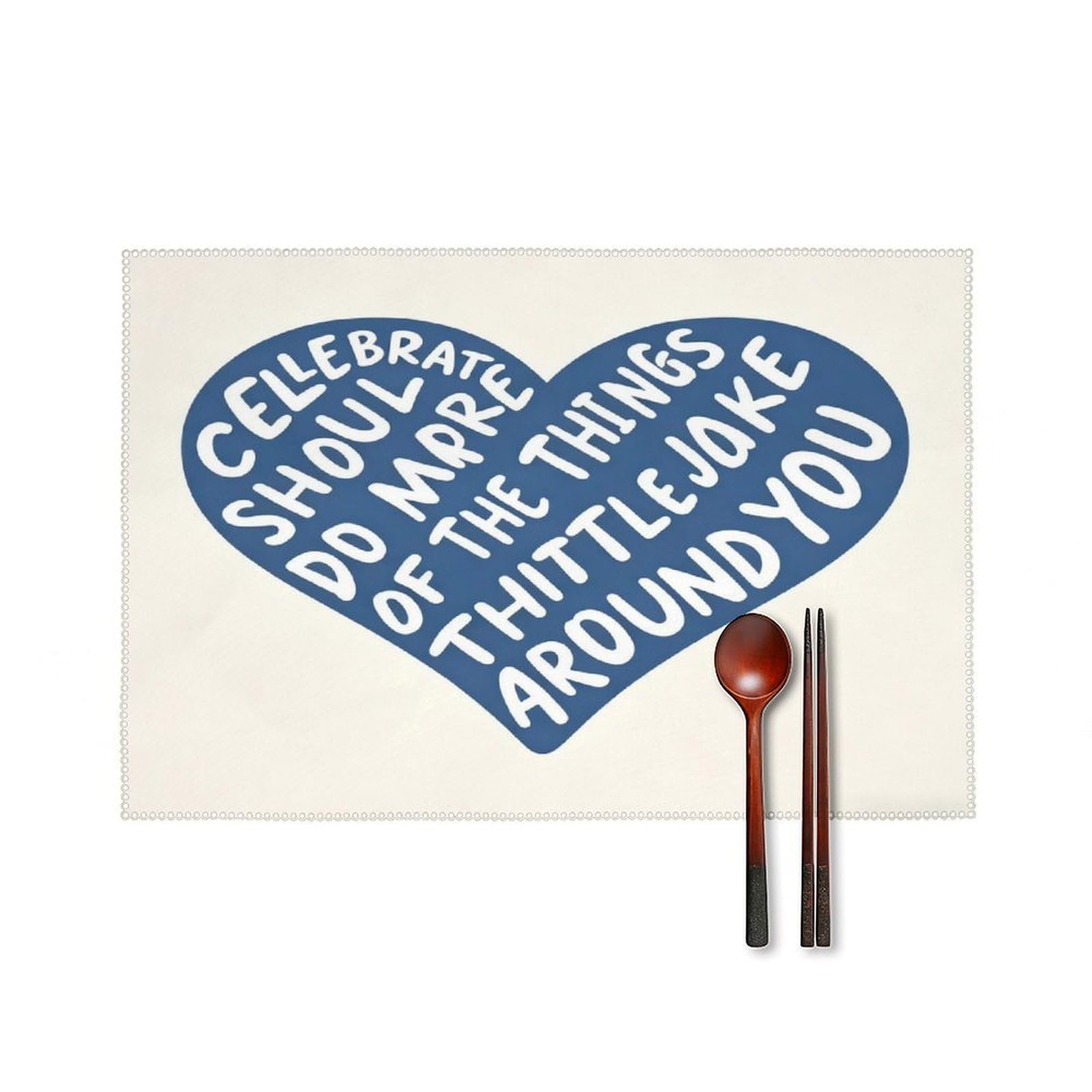 Fekiloot Style Love Heart Placemats Set Of 6,Table Mat