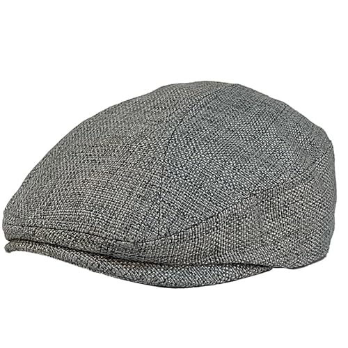 JZTDYPP Schiebermütze Herren Damen Herren Blau Ivy Cap Frauen Baskenmütze Cabbie Driver Gatsby Hut Frühling Sommer Atmungsaktive Vintage Flache Hüte,Grau,62-64Cm