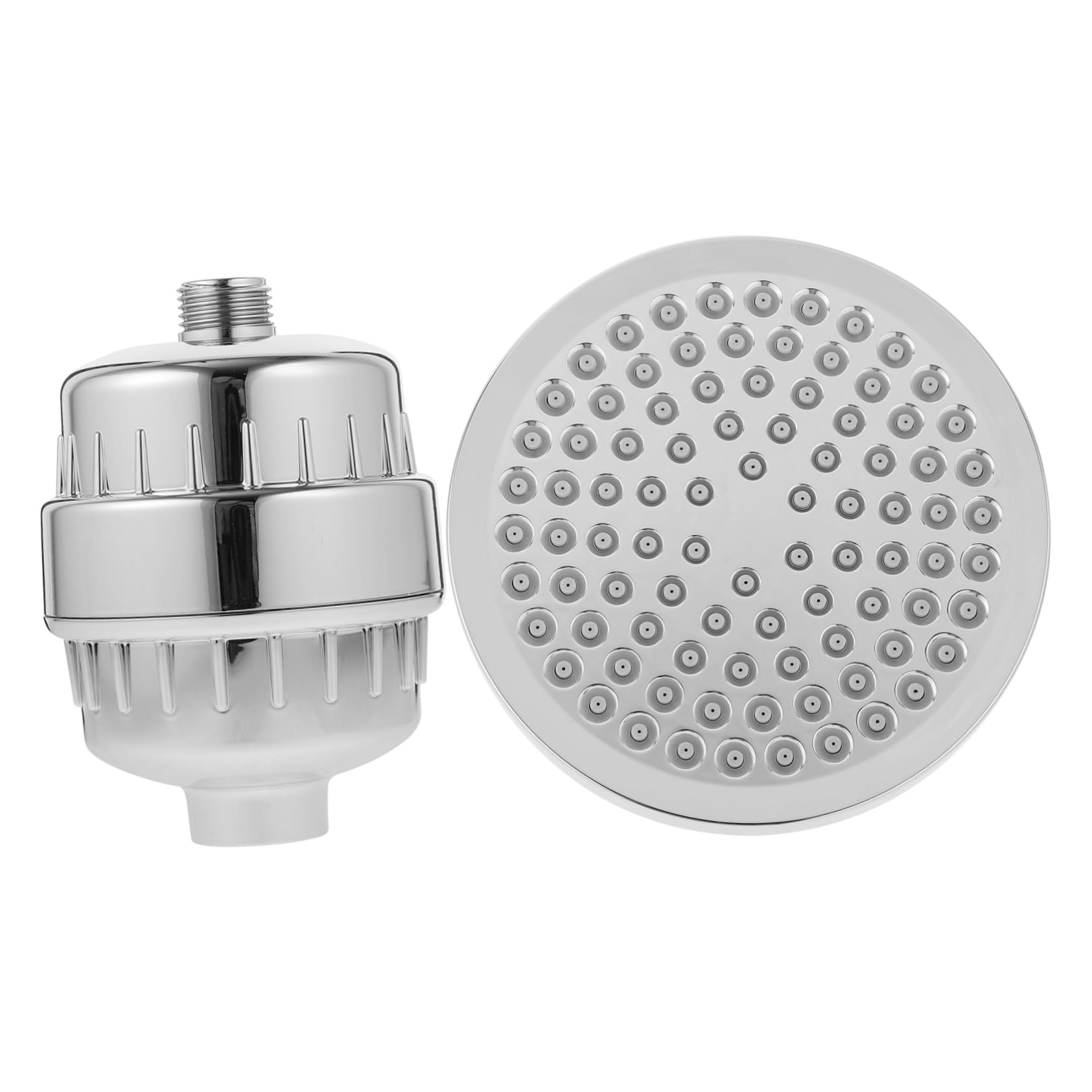 GLEAVI Filtro de Agua pulverizado Superior presurizado Duro Boquilla Cabeza de Ducha filtrada Cabezal de Ducha Filtro de Agua Dura para Ducha filtros de Agua de Ducha Abdominales Plata