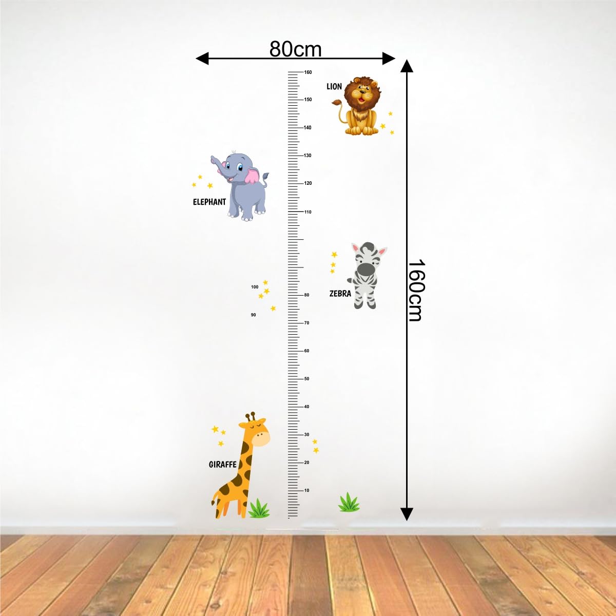 Decal O Decal Vinyl 'Growth Chart with Wild Animals' Wall Stickers (Multicolor) 2