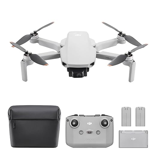 DJI Mini 2 SE, drone caméra pliable, léger avec vidéo 2,7K, Modes intelligents, Transm. vidéo 10 km, Durée de vol 31 minutes, Moins de 249 g, Facile à utiliser, Tour de prise photos, Street Snap