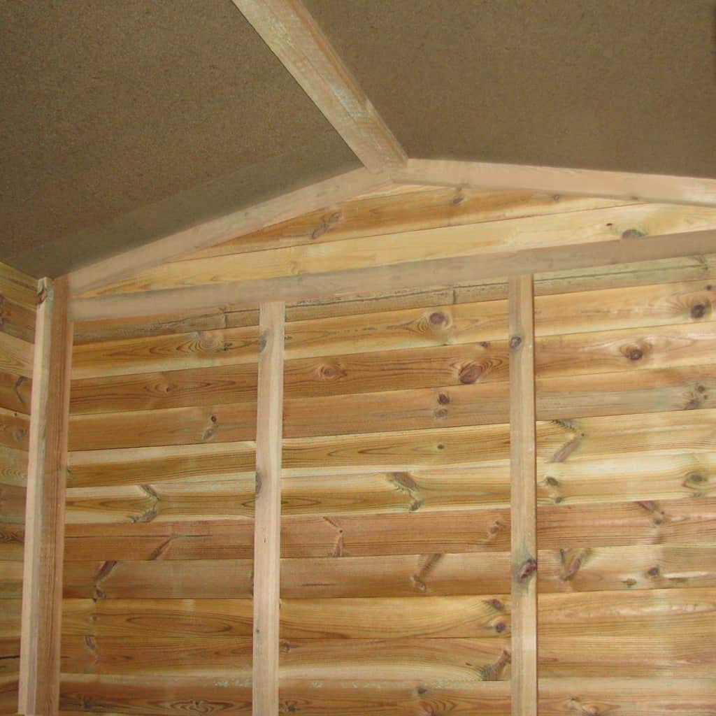 Xingshuoonline Garden Shed Log Cabin Impregnated Pine Wood Tool Cabinet Garden Shed Tool Sheds 1.5 x 2 m