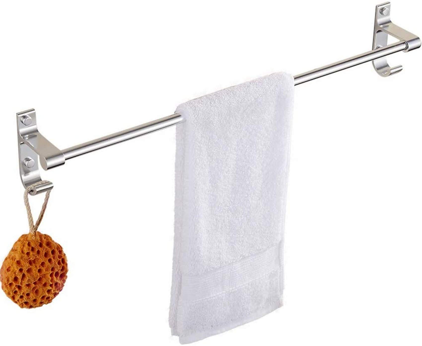 FGXHHS Punch-free Towel rack,Space aluminum Single pole bar,Extended Thick towel rail For Bathroom Kitchen Office-B 50cm(20inch)