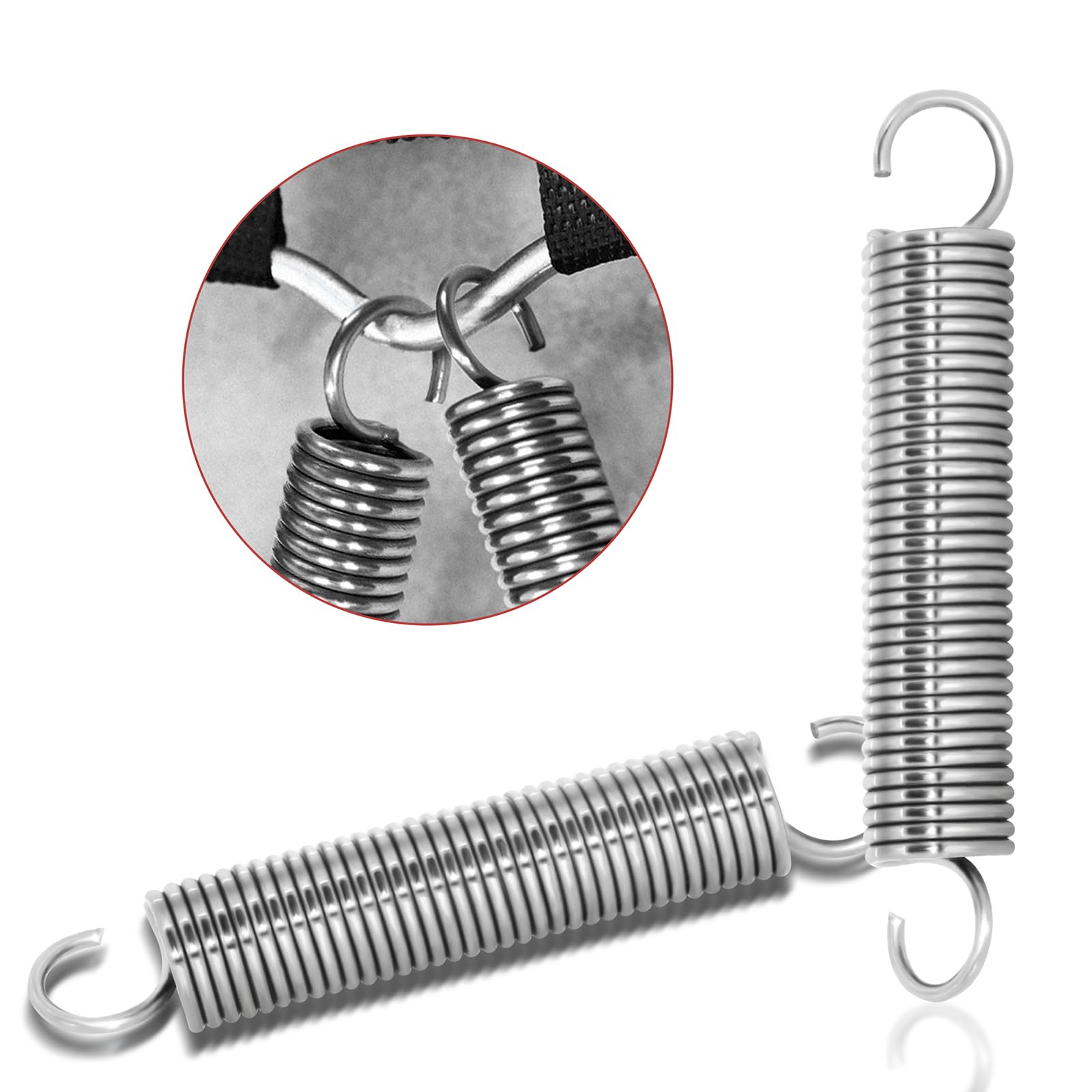 10 sztuk sprężyn naciągowych ze stali nierdzewnej z haczykami, sprężyna naciągowa 60 mm wolna długość, średnica zewnętrzna 10 mm, średnica drutu 1,2 mm, maksymalna siła ciągnąca 3,3 kg – 1,2