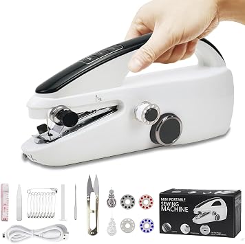Mini handheld machine Maquina de Coser Port til,2 speed modes,portable for thin fabric,summer trip,DIY at home,quick clothing repair
