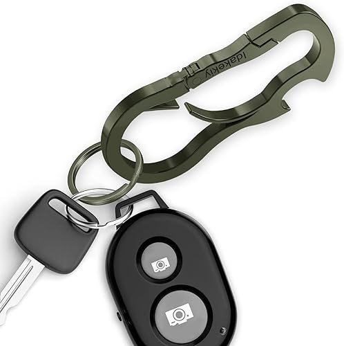 Miniatura 4 de Idakekiy Llavero con mosquetón doble, herramienta múltiple con llavero y abrebotellas para llaves