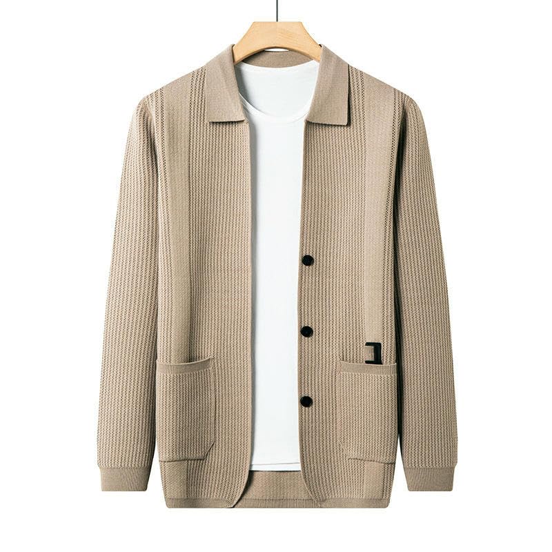 Cárdigan de punto de hombre con aislamiento térmico ligero y botones 5