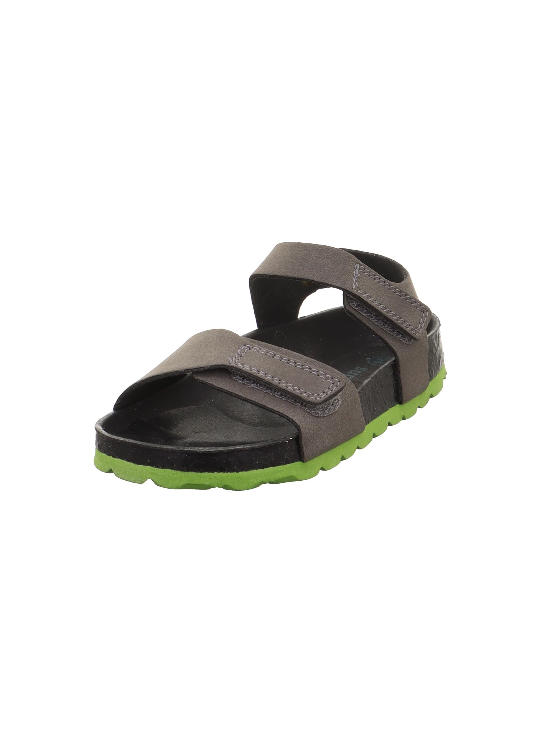 Superfit Boys' Footbed Slippers, Black/green 0010., 8.5 UK Child