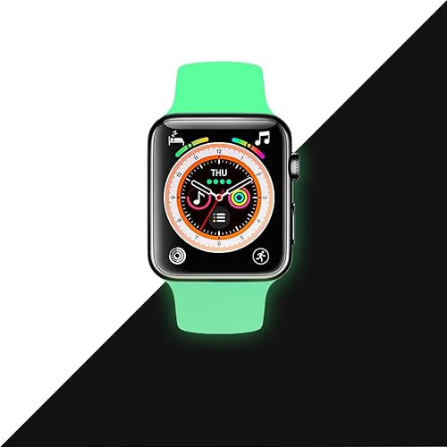 Correa de reloj que brilla en la oscuridad, correa de reloj azul de silicona brillante compatible con Apple Watch Samsung Galaxy Watch 5, correas
