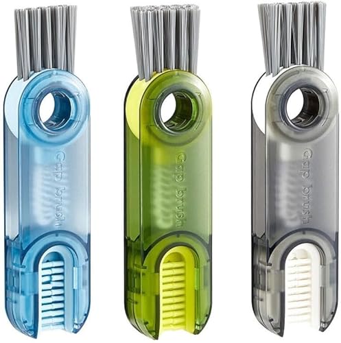 3 Pcs 3 in 1 Multifunctional Cleaning Brush, Bottle Cleaning Brush, 3 in 1 Multipurpose Bottle Gap Cleaner Brush, Silicone Lab Kitchen Cleaning Tools
