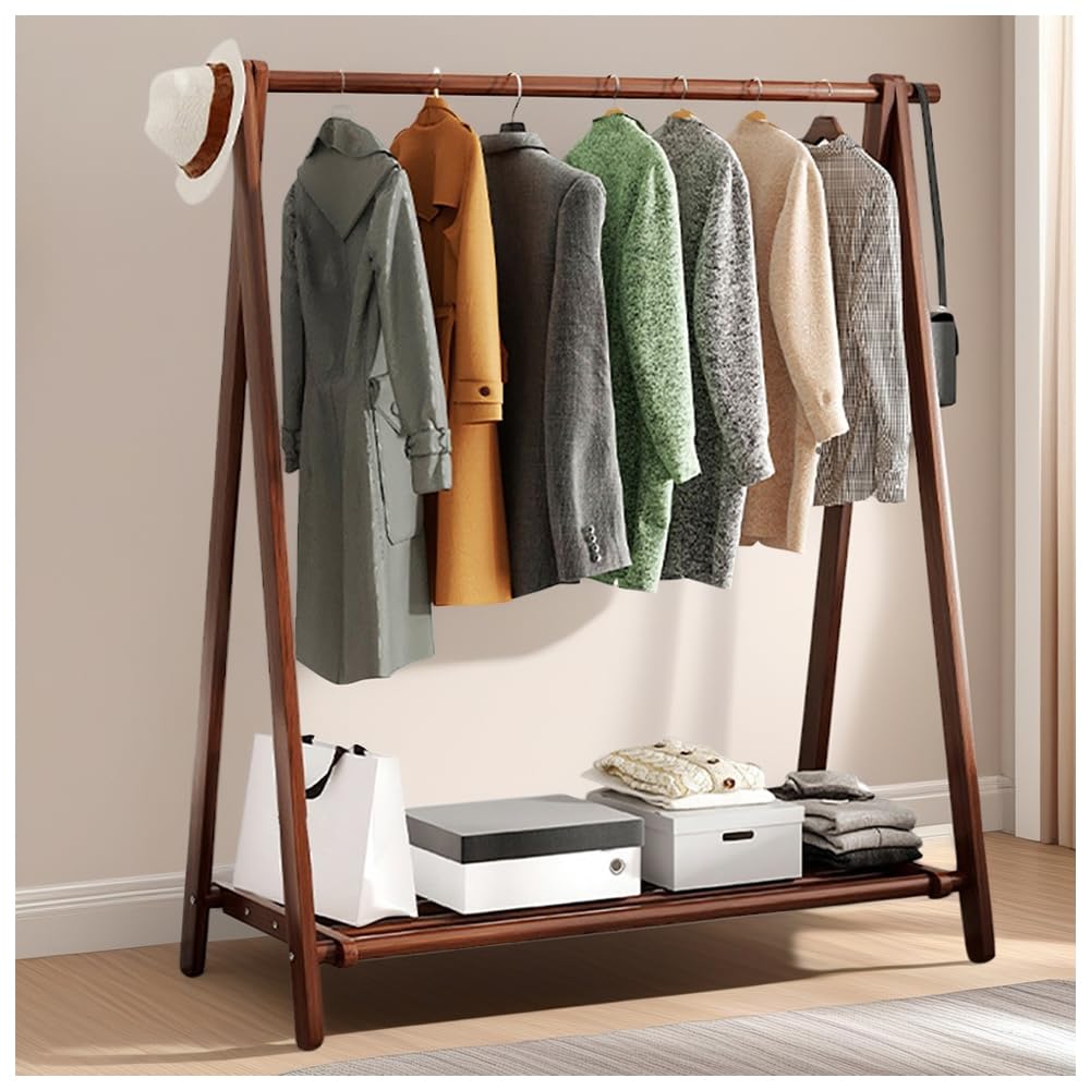 Appendiabiti in legno, autoportante, appendiabiti pieghevole, robusto e stabile, carico massimo 80 kg, per casa, ufficio, corridoio: 60/80/100/120 cm x 46 cm x 150 cm