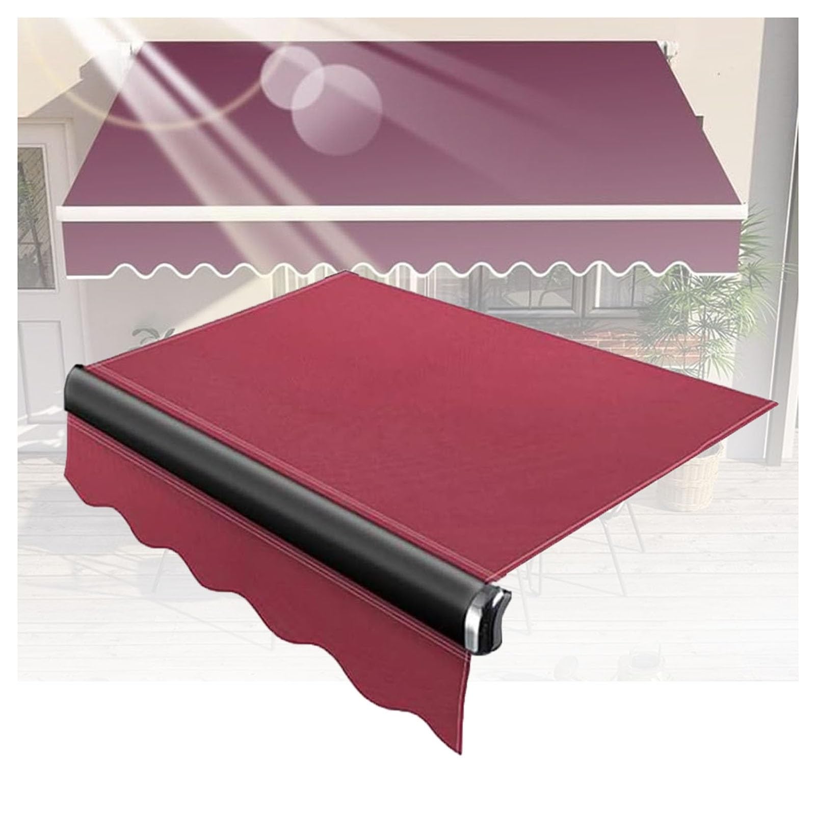 ZFUCMAYL Stripes Awning Replacement Fabric Top Cover,Replacement Canvas for Retractable Awning,280g Polyester Shade Cover for Car Side Market,Fabric Only(9.8x6.5ft)