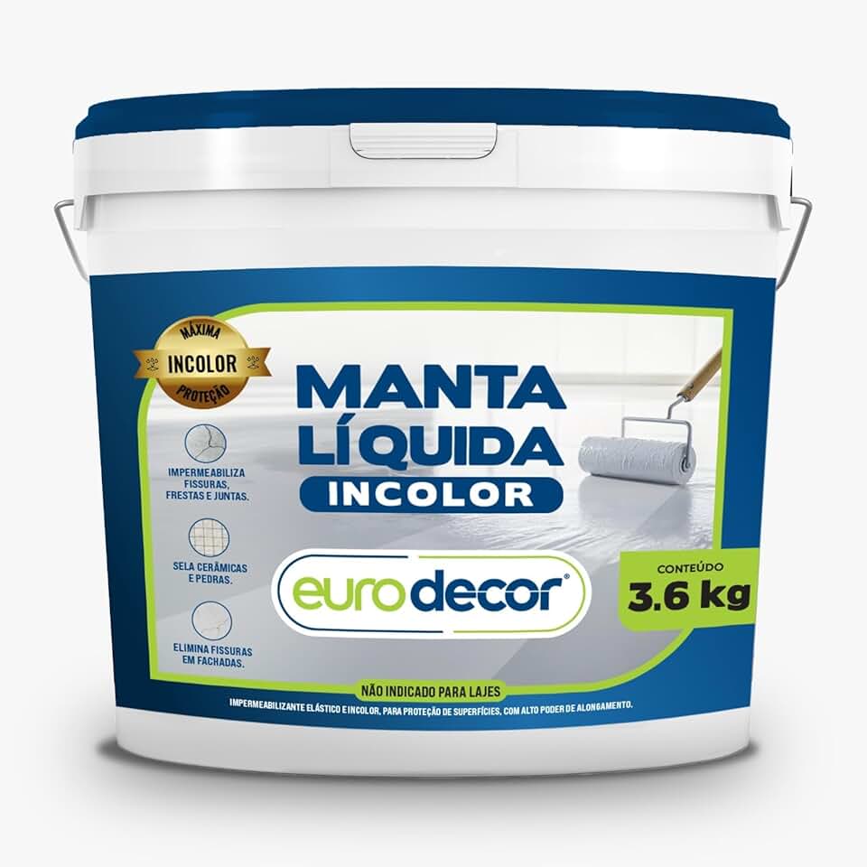 Impermeabilizante Manta Líquida Incolor 3,6kg - Vedação de Telhados, Calhas e Fissuras - Proteção Invisível