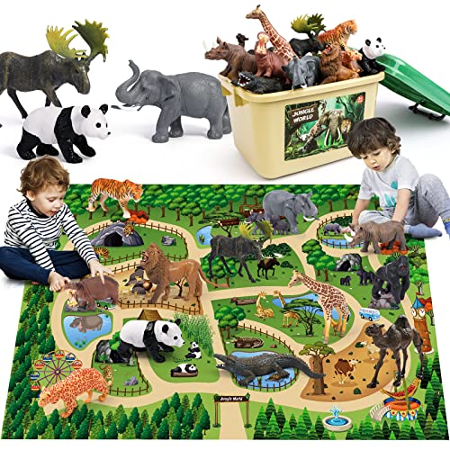FRUSE Animales de Juguetes con 145x98cm Jumbo Tapete Juego,12