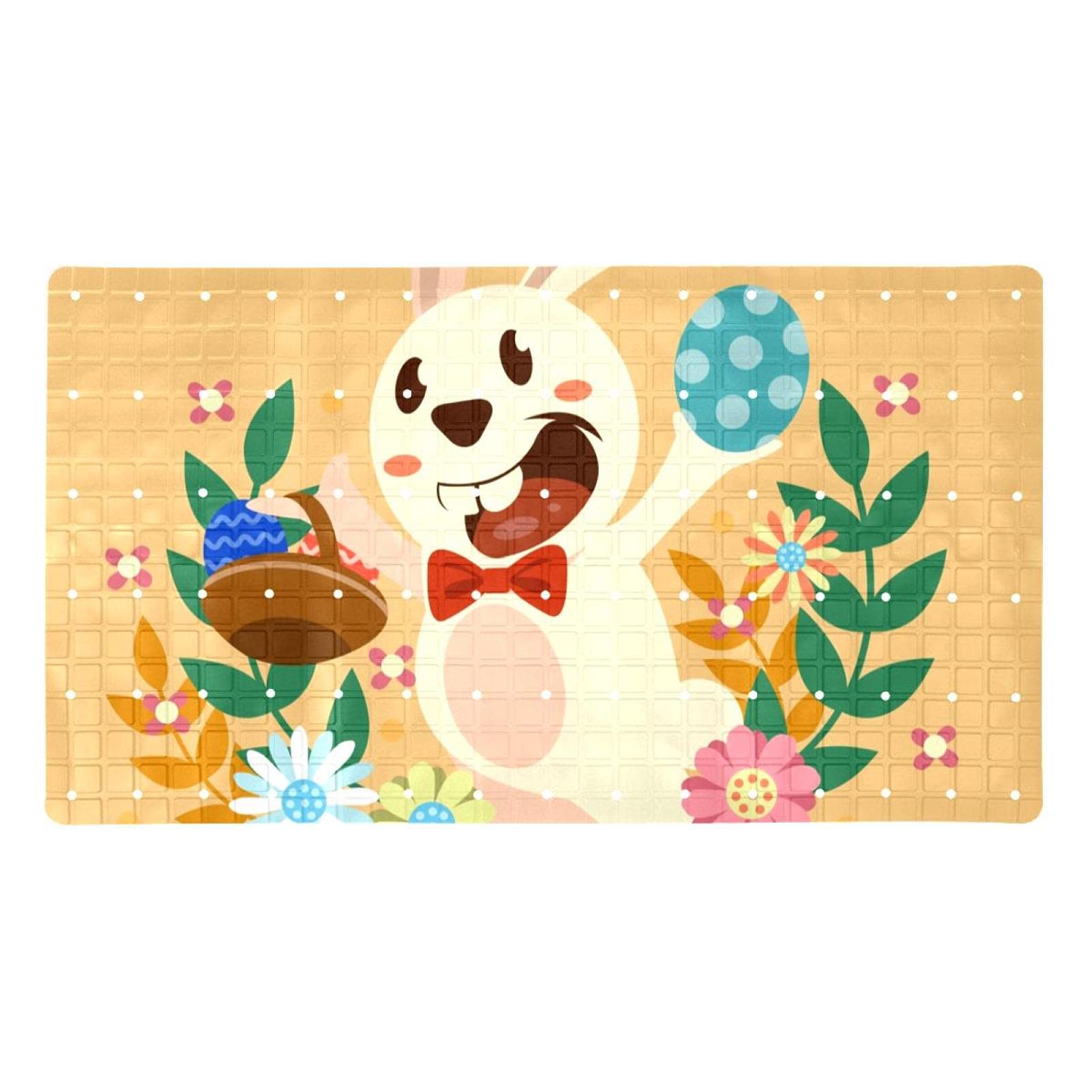 Tapis antidérapant pour baignoire lapin 41x71 cm avec ventouses