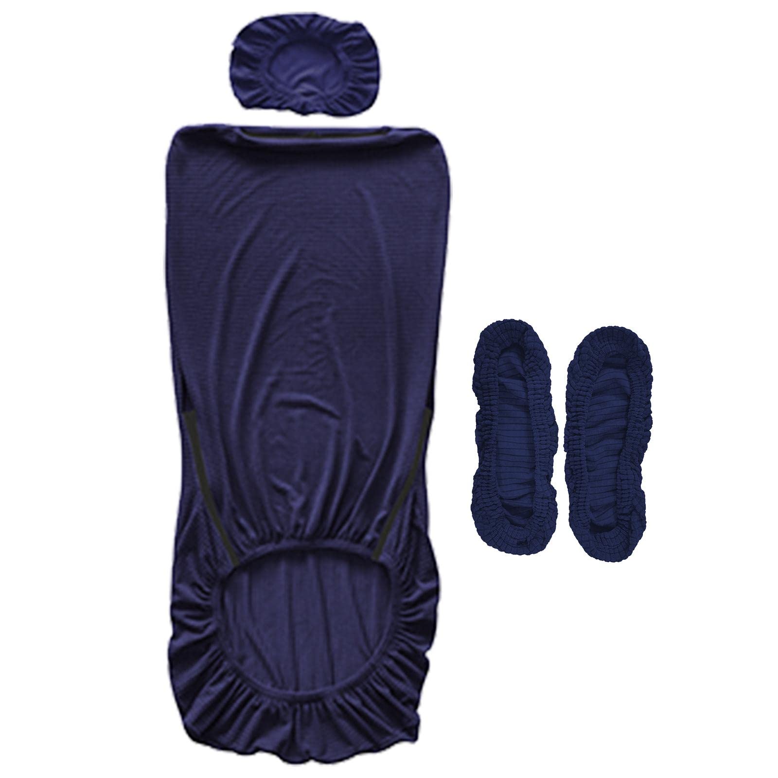 Dickly Fundas de Asiento de Silla de Oficina extraíbles con Funda de reposacabezas Funda de Silla de Escritorio Funda de sillón giratoria elástica elástica, Azul Marino