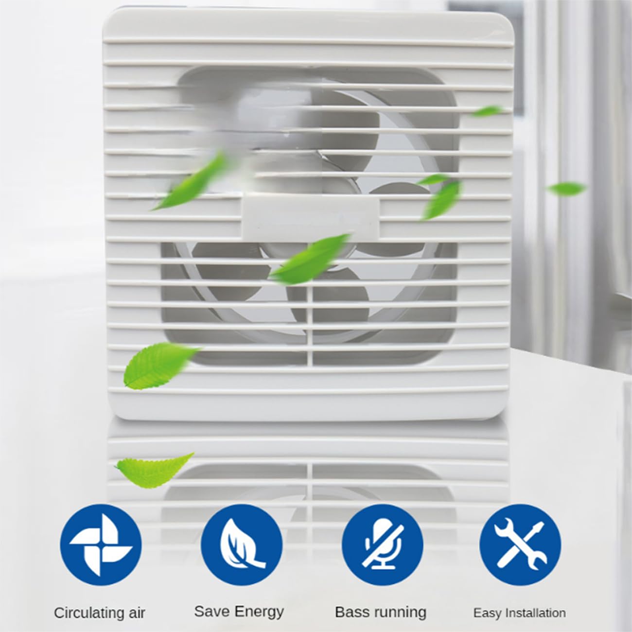ICEMOB Extractor Baño Silencioso,Ventilador Extractor De Aire Blanco,Ultradelgado Extractor Cocina,para Inodoro,Oficina Ventiladores para Pared,6 Inches