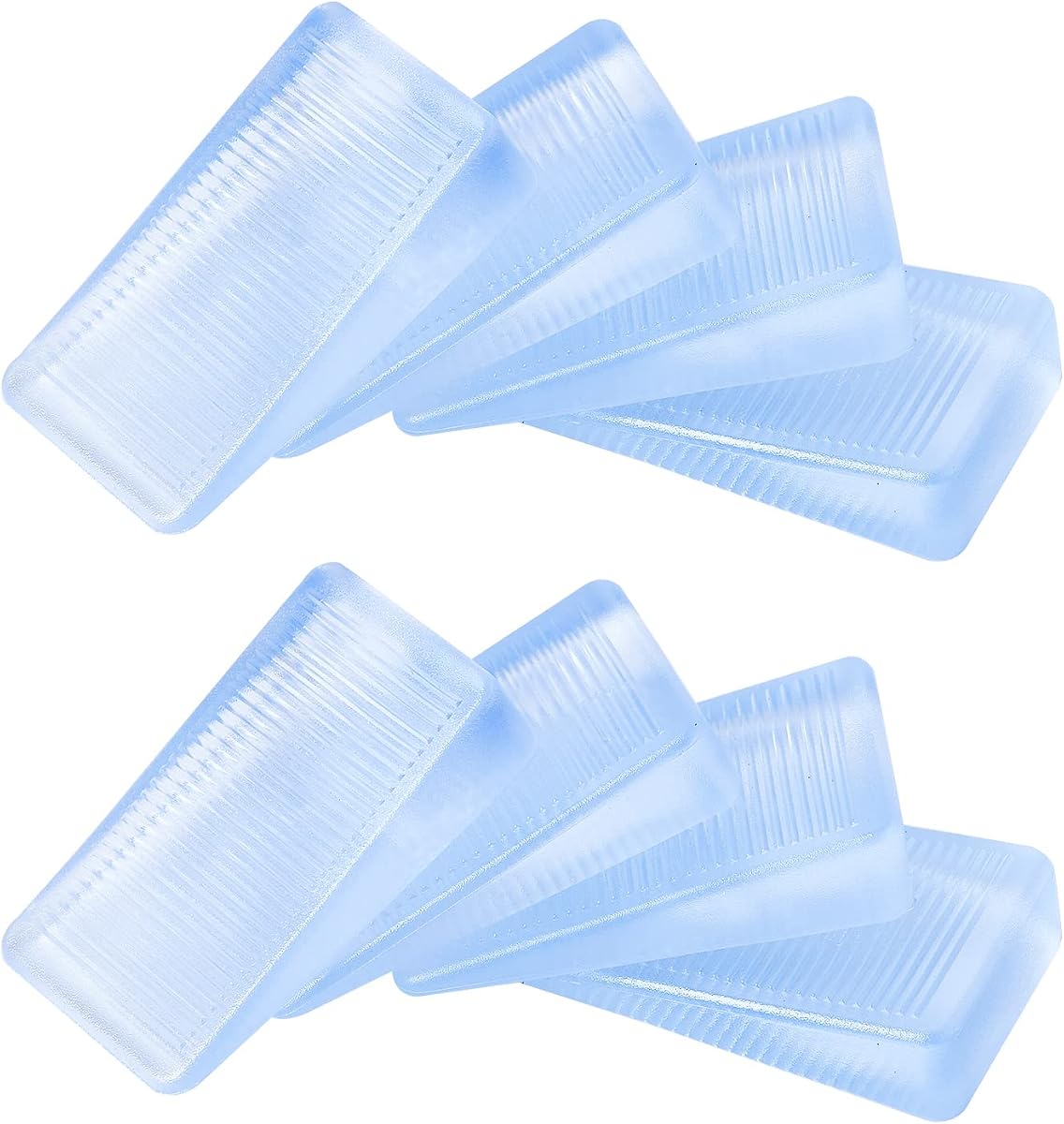 8 Pcs Rubbery Clear Table & Bed Level Wedge for Home Improvement - Toilet Shims, DIY Wedge Levelers (10mm)