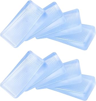 8 Pcs Rubbery Clear Table & Bed Level Wedge for Home Improvement - Toilet Shims, DIY Wedge Levelers 10mm
