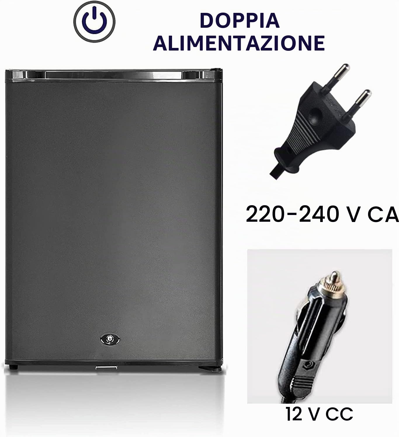SMETA Frigo Camping 44L, Frigo12V 220V Frigo Caravan Frigo 12V Mini Frigo Camera Frigorifero Campeggio Car Nero per Caravan Van Fourgon Ufficio Gite