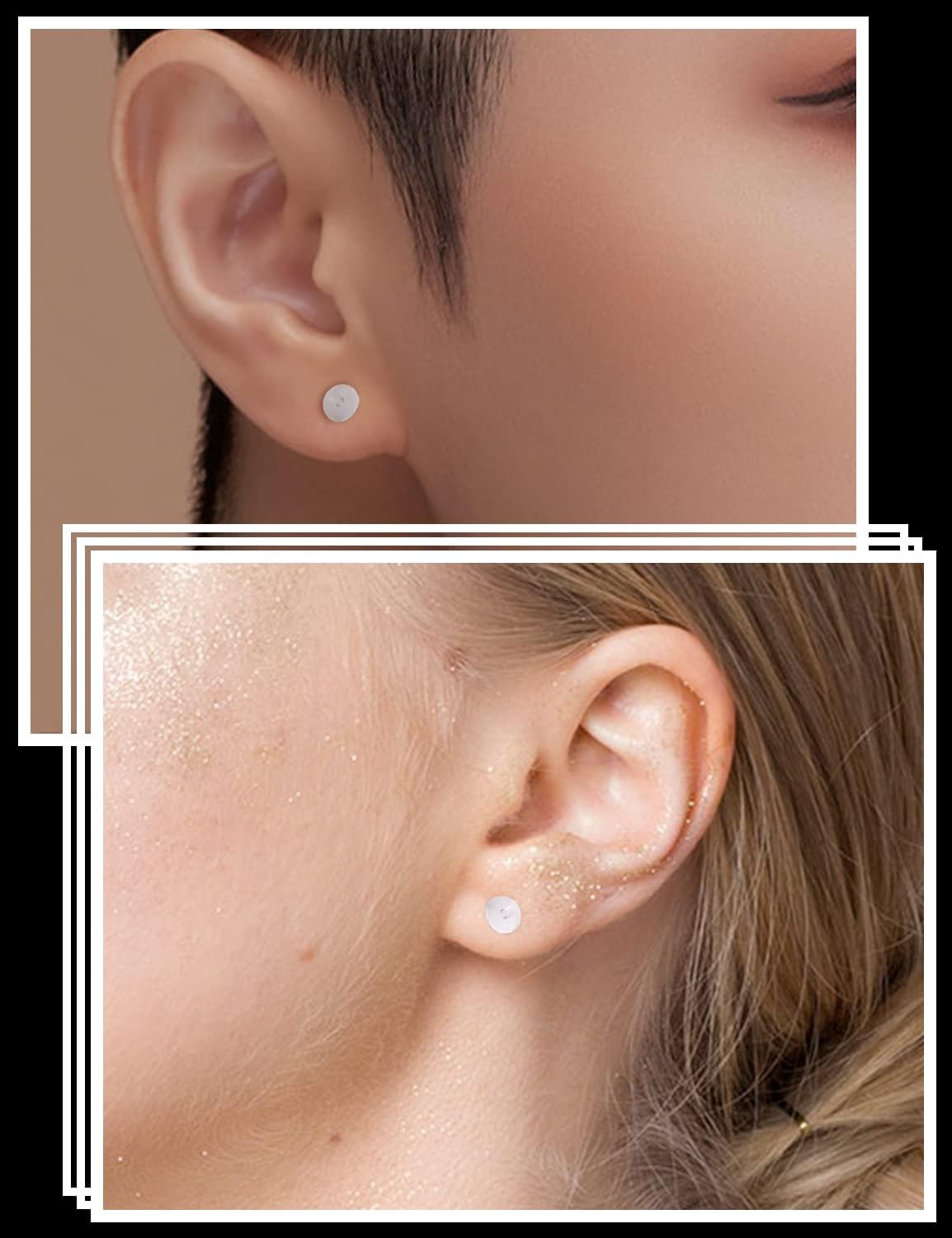 16G 18G Clear Plastic Earrings Nose Studs Piercing Retainer for Surgery Sport Work Lip Labret Medusa Ring Bioflex Flat Back Tragus Helix Conch Earring Women Men 6mm 7mm 8mm 10mm 12mm