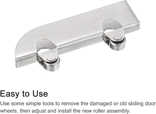 Miniatura 4 de uxcell Conjunto de rodillos para puerta corredera, ruedas de puerta corrediza de patio con rodamientos de bolas, paquete de 8