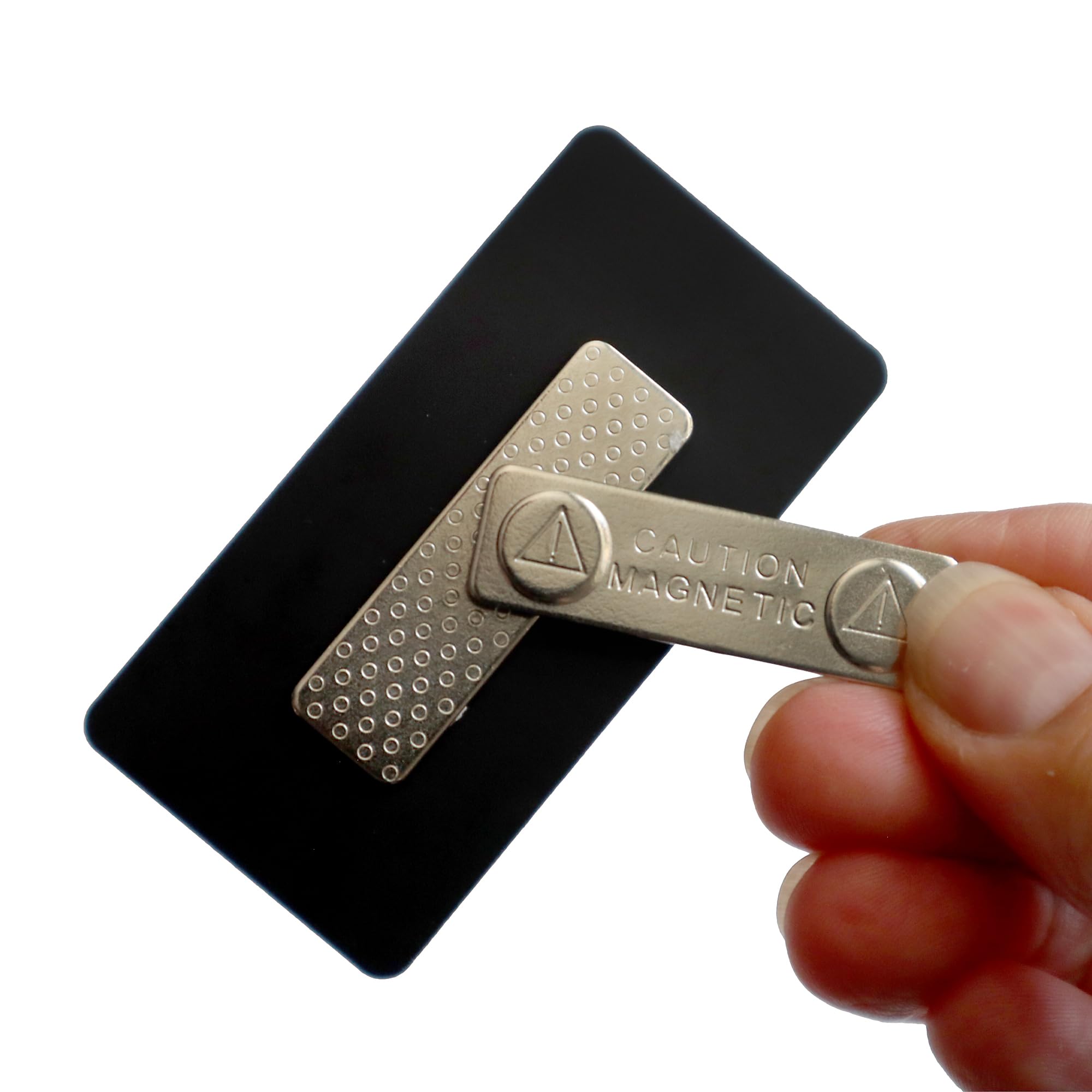 Lot de 2 porte-badges magnétiques super puissants avec adhésif – Dos magnétique très résistant pour badges nominatifs – Fixation facile sur vêtements, uniformes Specialist ID