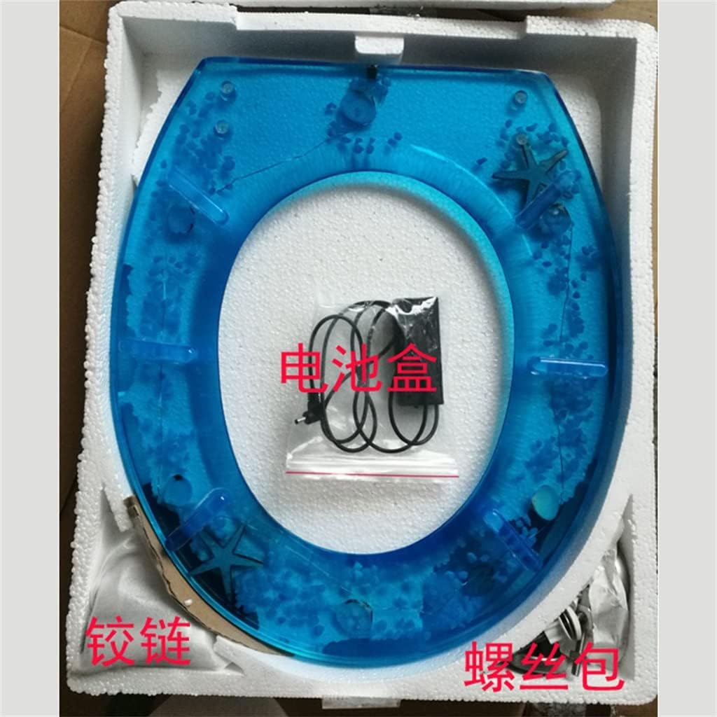 Led Light Slow- Close Resin Toilet Seats Cover,stainless Steel Slow Down Quick Release Hinge Shape Lid