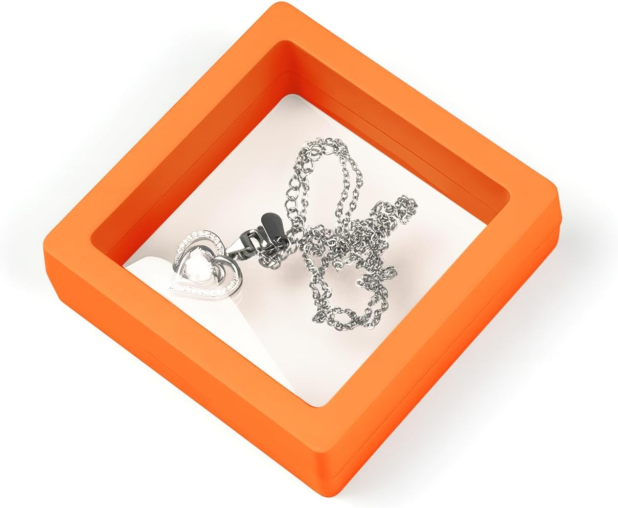 Challenge Coin Display Frame Ring 3D Floating Stand(Orange) image 5