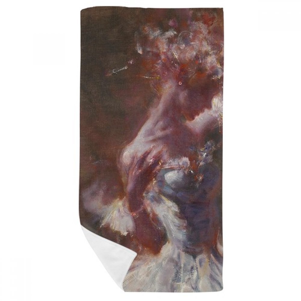 Serviette de bain doux gant de toilette multicolore 35x70cm pour visage et mains