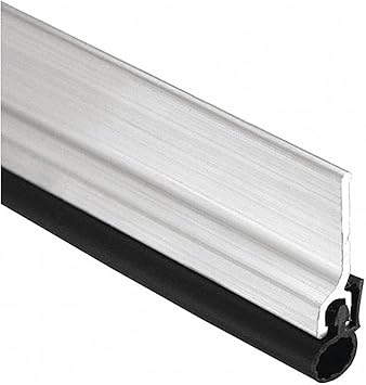 Pemko Door Jamb Weatherstrip Kit with Screws, Mill Finish Aluminum with Black Silicone Insert, 7/8 W x 3684"L x 1/4"H