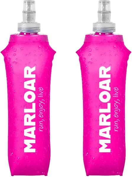 Flasque Running 250ml Rose – Pack de 2 Gourdes Souples et Pliables – Idéal pour Course à Pied, Trail et Randonnée – Sans BPA - 1