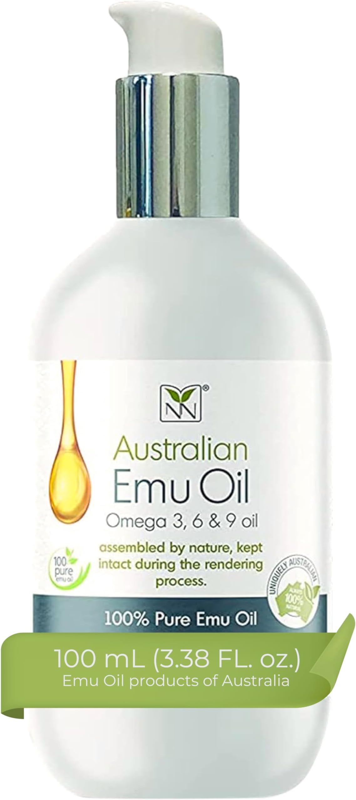 Y Not Natural Pure Emu Oil - Face Moisturizer, Body Oil & Hair Growth Oil - Organic Skin Care with Vitamin E Oil, Omega 3-6-9 - Multi-Use Face Oil, Scalp Oil & Cuticle Oil - Australian Emu Oil (100ml)