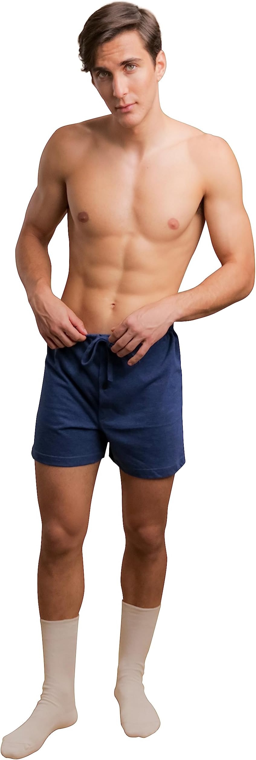 Latex-Free Drawstring Loose Boxer Shorts for Men with Skin Allergies and Sensitive Skin