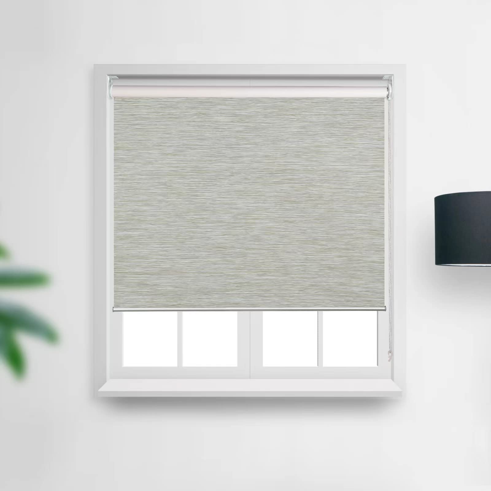 RED GRAPES Roller Window Shades,100% Blackout UV Protection Roller Blinds,Window Blind with Thermal Insulated,Window Shade for Home Office Living Room,Easy to Install(Light Grey, 25.5'')