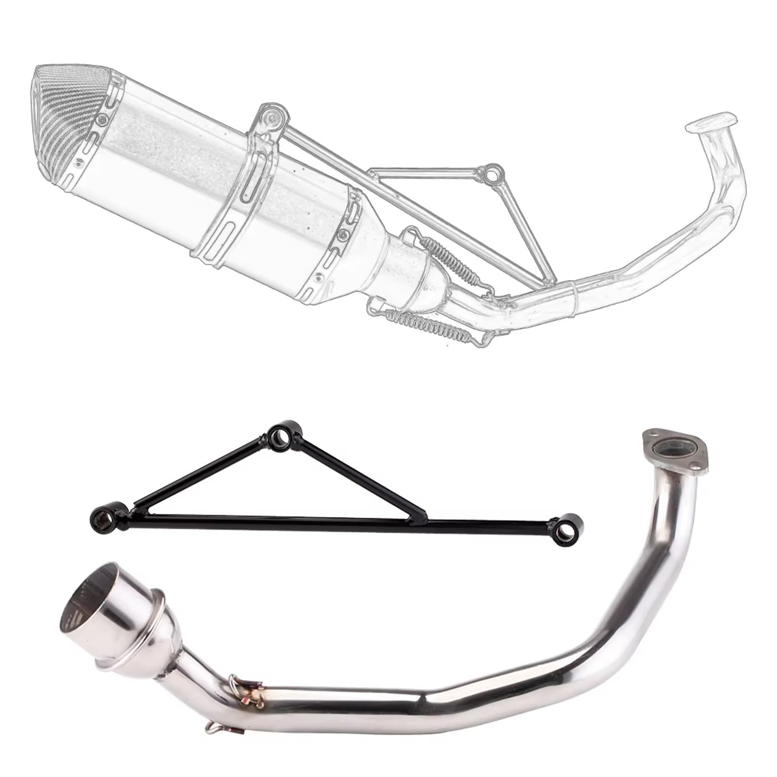Uitlaat Trim Pasuje do motocykla Yamaha GY6 modyfikacja przedniej rury wydechowej 51mm wydech