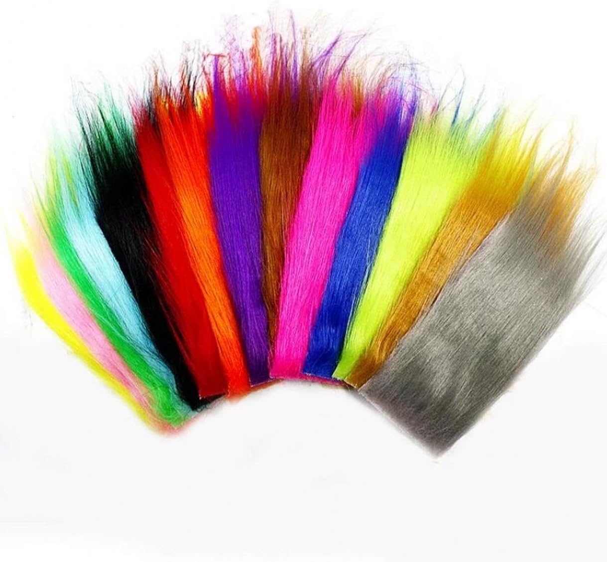 WellieSTR 15 Colors Long Hairy Artificial Craft Fur 4-5inches Longest Synthetic Fly Tying Fluffy fibers for Saltwater Fly Patterns