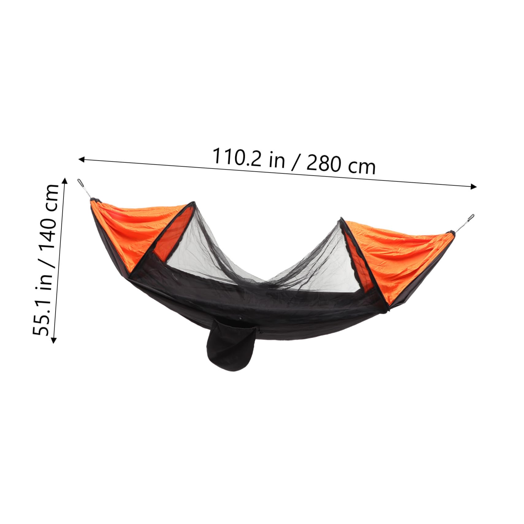 Abaodam 1Pc Portable Outdoor Camping Hammock with Bed Net Durable Design for Protection for Hiking and Picnics Black Orange