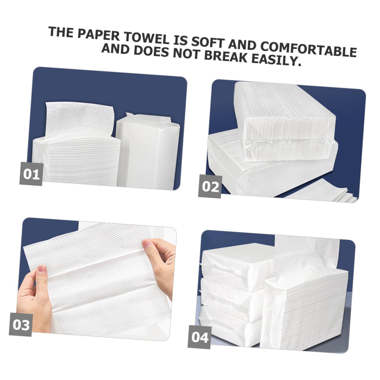 Asciugamani di Carta per Dispenser, Tovaglioli Carta Bianco, 5 Borse da 120 Fogli, Assorbenti e Spessi per Bagno e Hotel, Multiuso