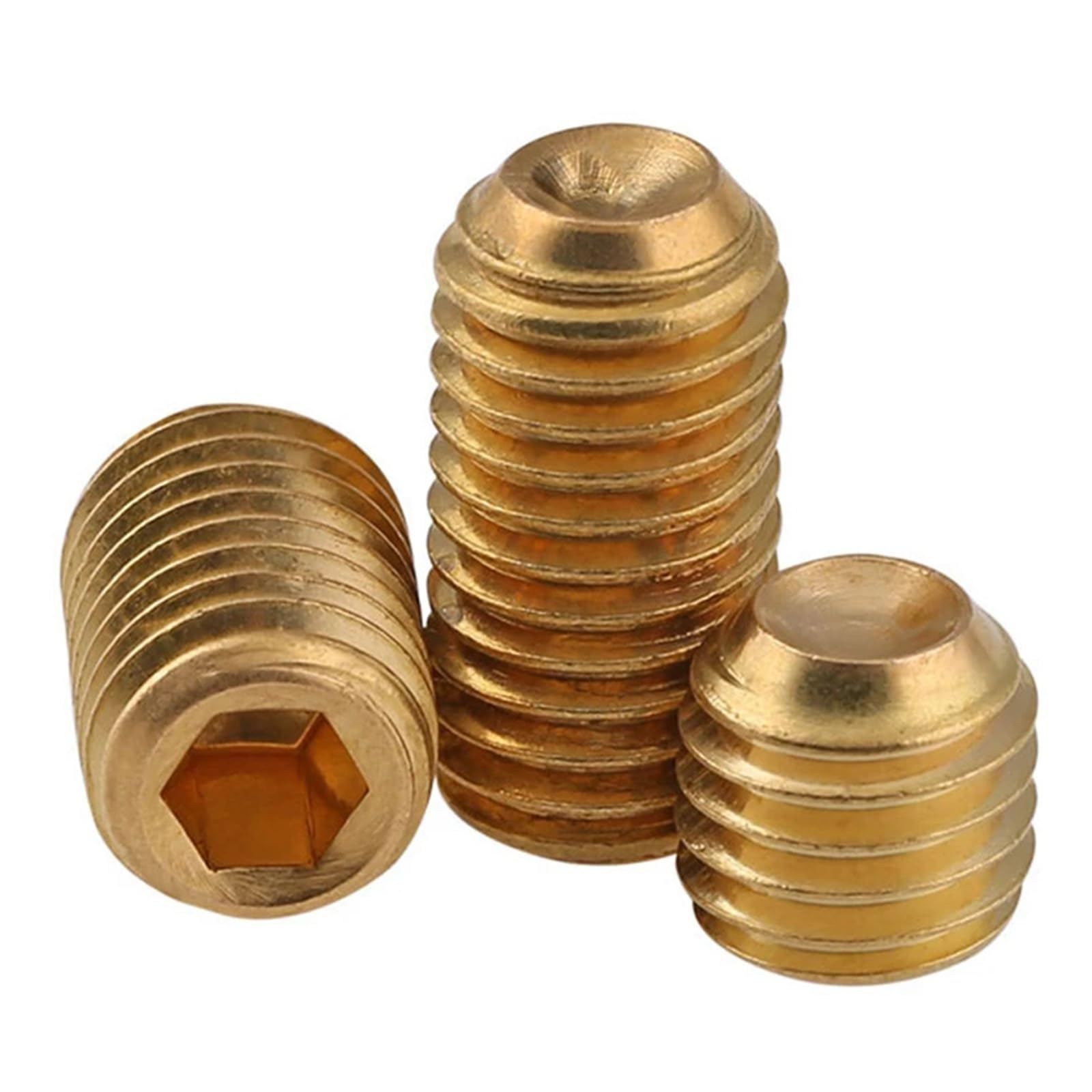 M3 X 0,5 (3 mm) Śruba dociskowa z litego mosiądzu Śruba ustalająca z gniazdem sześciokątnym Śruby DIN 916(M3X12mm-100pcs)